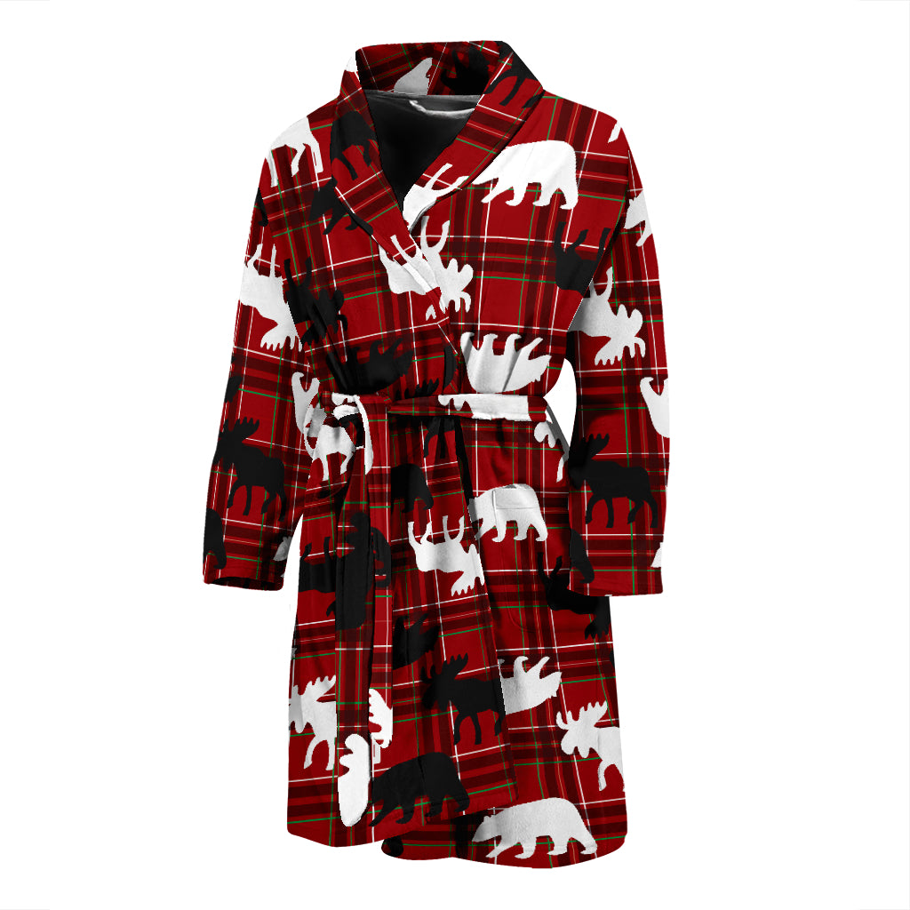 Moose Print Design LKS401 Men Bathrobe
