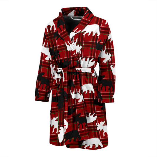 Moose Print Design LKS401 Men Bathrobe
