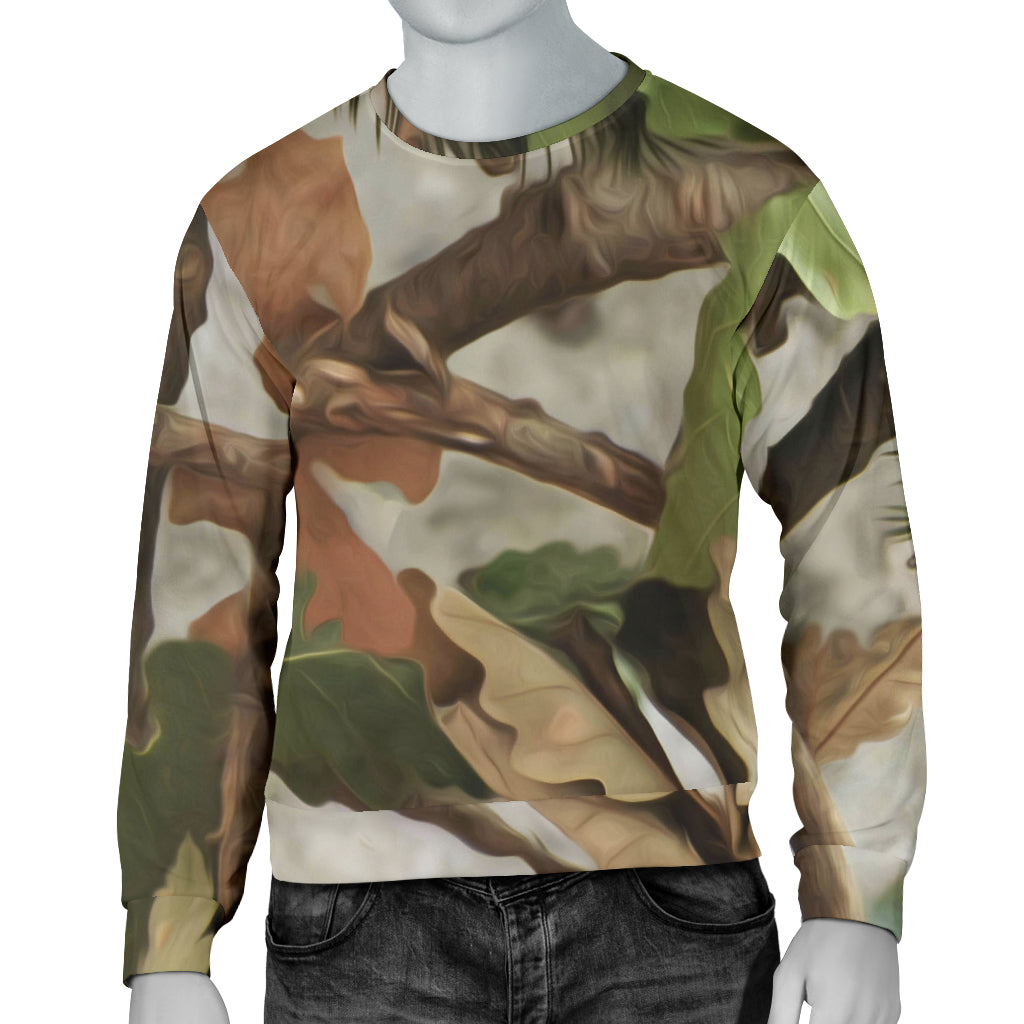 Camo Realistic Tree Forest Print Men Long Sleeve Sweatshirt