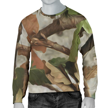 Camo Realistic Tree Forest Print Men Long Sleeve Sweatshirt