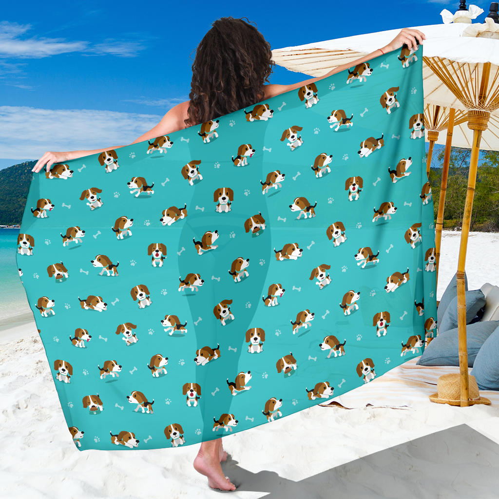 Beagle Pattern Print Design 05 Sarong Pareo Wrap