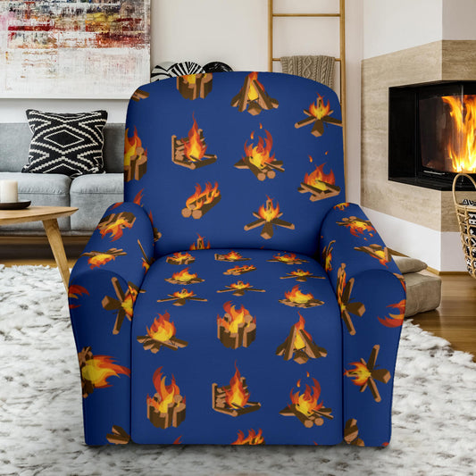 Campfire Pattern Print Design 03 Recliner Slipcover with Pocket