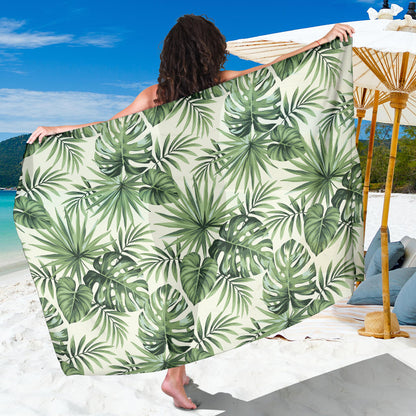 Palm Leaf Pattern Print Design A02 Sarong Pareo Wrap