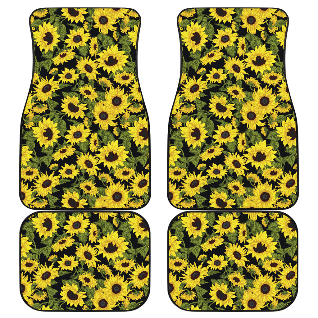 Sunflower Fresh Bright Color Print Car Floor Mats Front Back