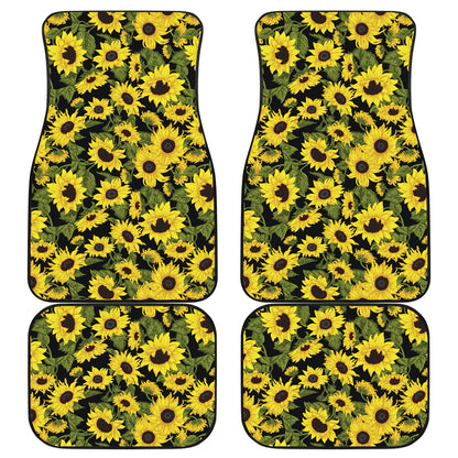 Sunflower Fresh Bright Color Print Car Floor Mats Front Back