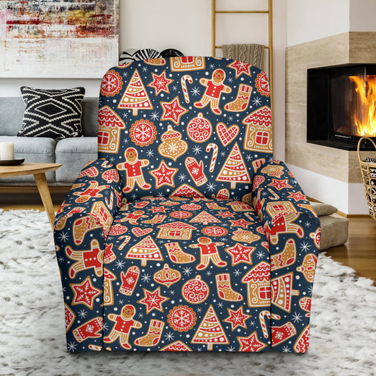 Gingerbread Pattern Print Design 03 Recliner Slipcover with Pocket