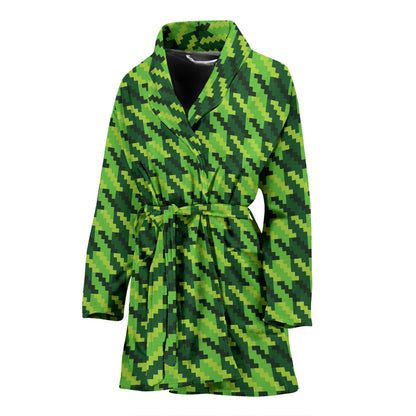 St Patricks Day Houndstooth Pattern Print LKS301 Women Bathrobe