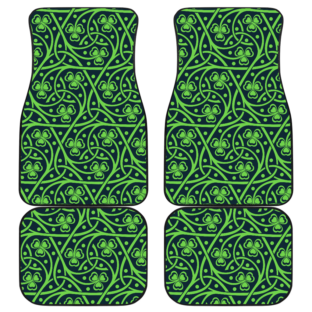 Shamrock Themed Print Car Floor Mats Front Back