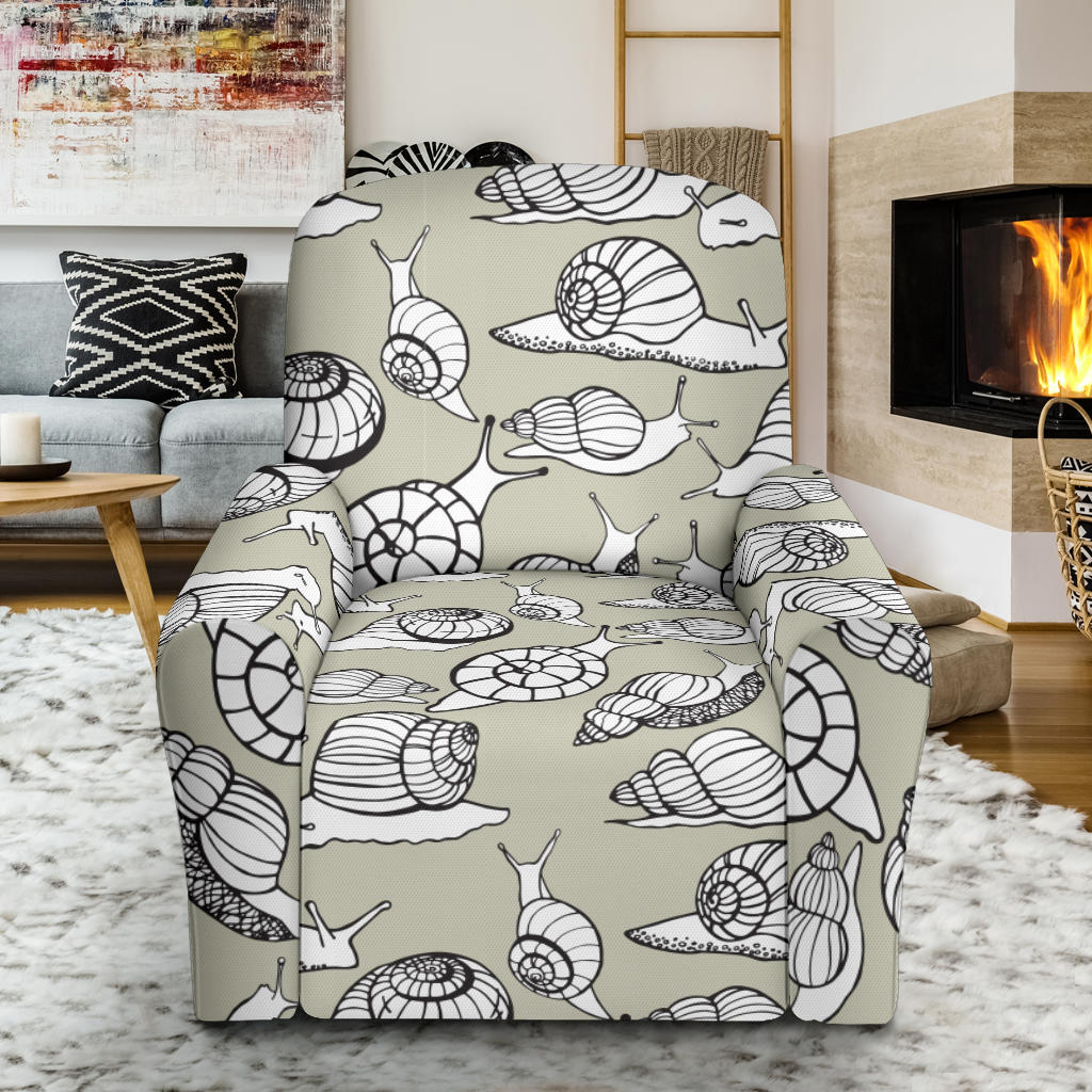 Snail Pattern Print Design 03 Recliner Slipcover with Pocket