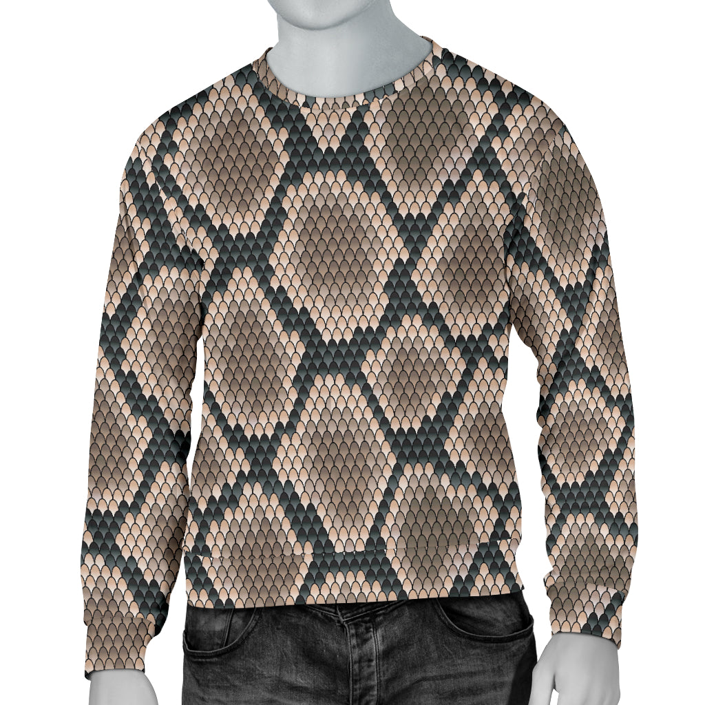 Snake Skin Design Print Men Long Sleeve Sweatshirt