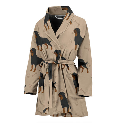 Rottweiler Pattern Print Design A01 Women Bathrobe