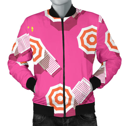 Beach Top View Umbrella Theme Men Bomber Jacket