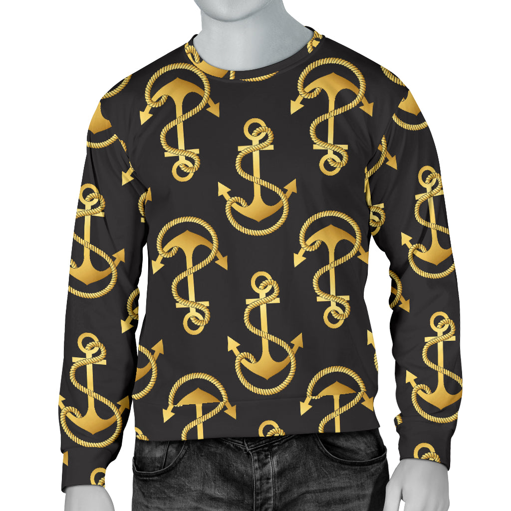 Anchor Gold Pattern Men Long Sleeve Sweatshirt