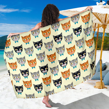 Cat Pattern Print Design 05 Sarong Pareo Wrap
