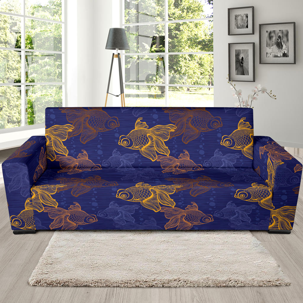 Goldfish Pattern Print Design 01 Sofa Slipcover