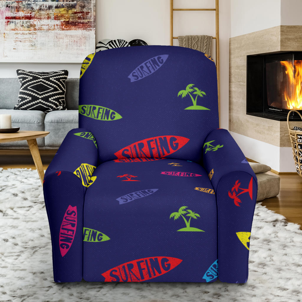Surfboard Print Design LKS305 Recliner Slipcover with Pocket