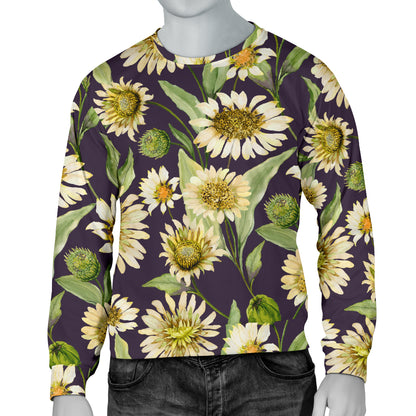 Daisy Vintage Print Pattern Men Long Sleeve Sweatshirt