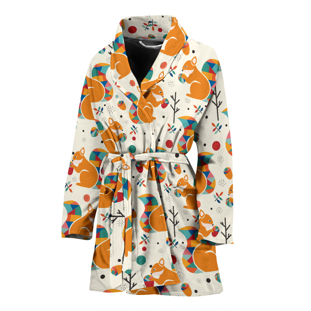 Squirrel Print Design LKS304 Women Bathrobe