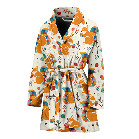 Squirrel Print Design LKS304 Women Bathrobe