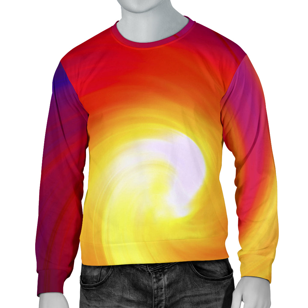 Vortex Twist Swirl Flame Themed Men Long Sleeve Sweatshirt