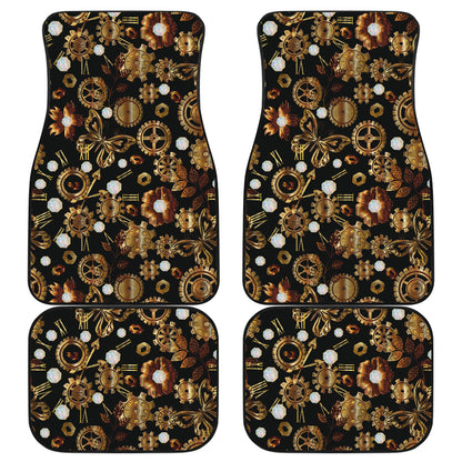 Steampunk Butterfly Design Themed Print Car Floor Mats Front Back