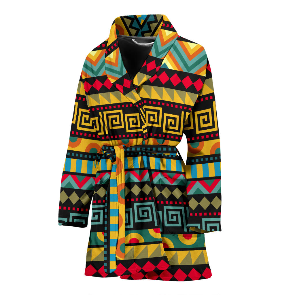 African Pattern Print Design 03 Women Bathrobe