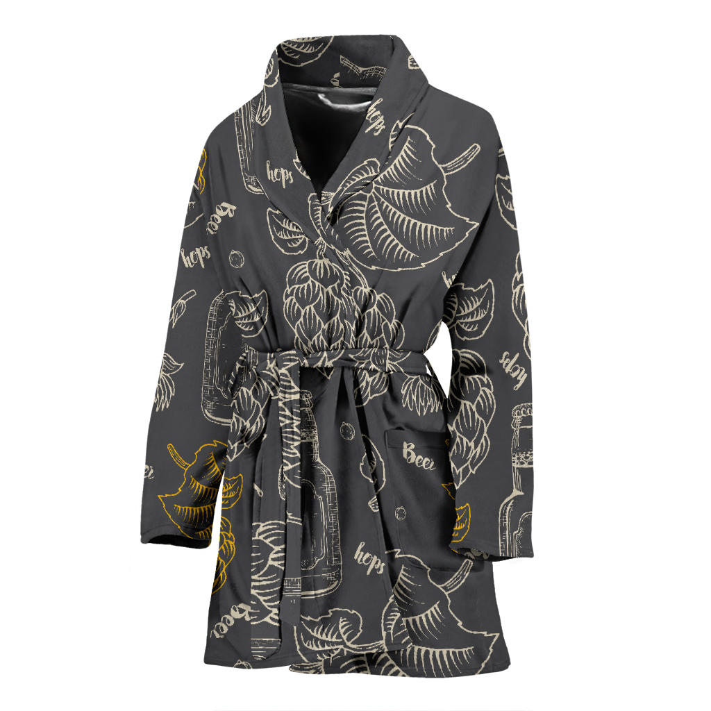 Hope Pattern Print Design 01 Women Bathrobe