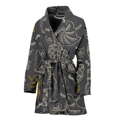 Hope Pattern Print Design 01 Women Bathrobe