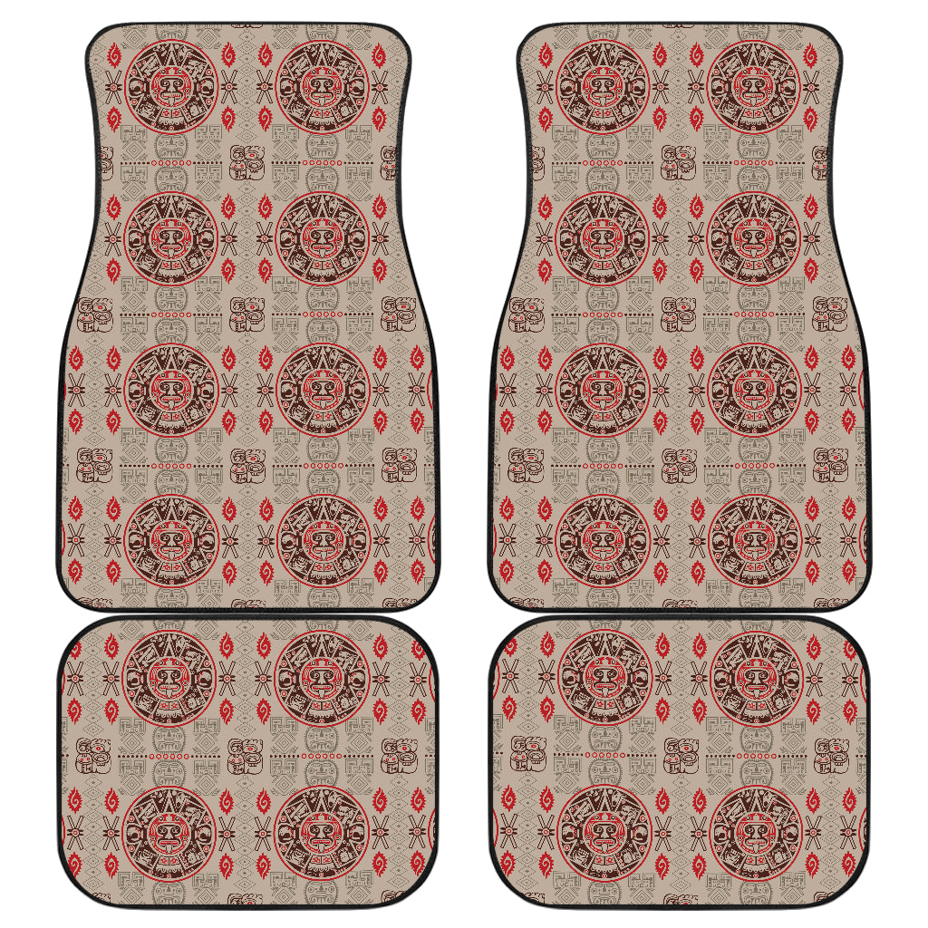 Calendar Aztec Print Pattern Car Floor Mats Front Back