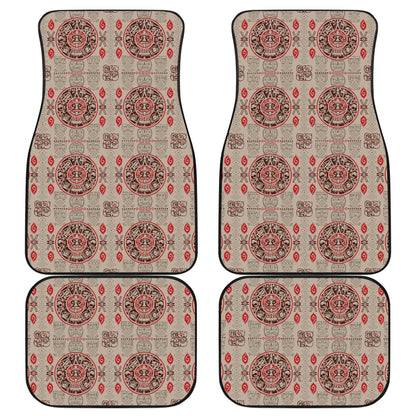 Calendar Aztec Print Pattern Car Floor Mats Front Back
