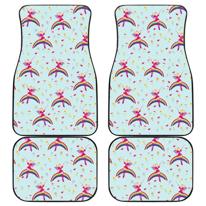 Fairy with Rainbow Print Pattern Car Floor Mats Front Back