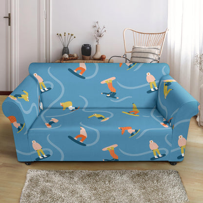 Snowboard Print Design LKS303 Loveseat Couch Slipcover