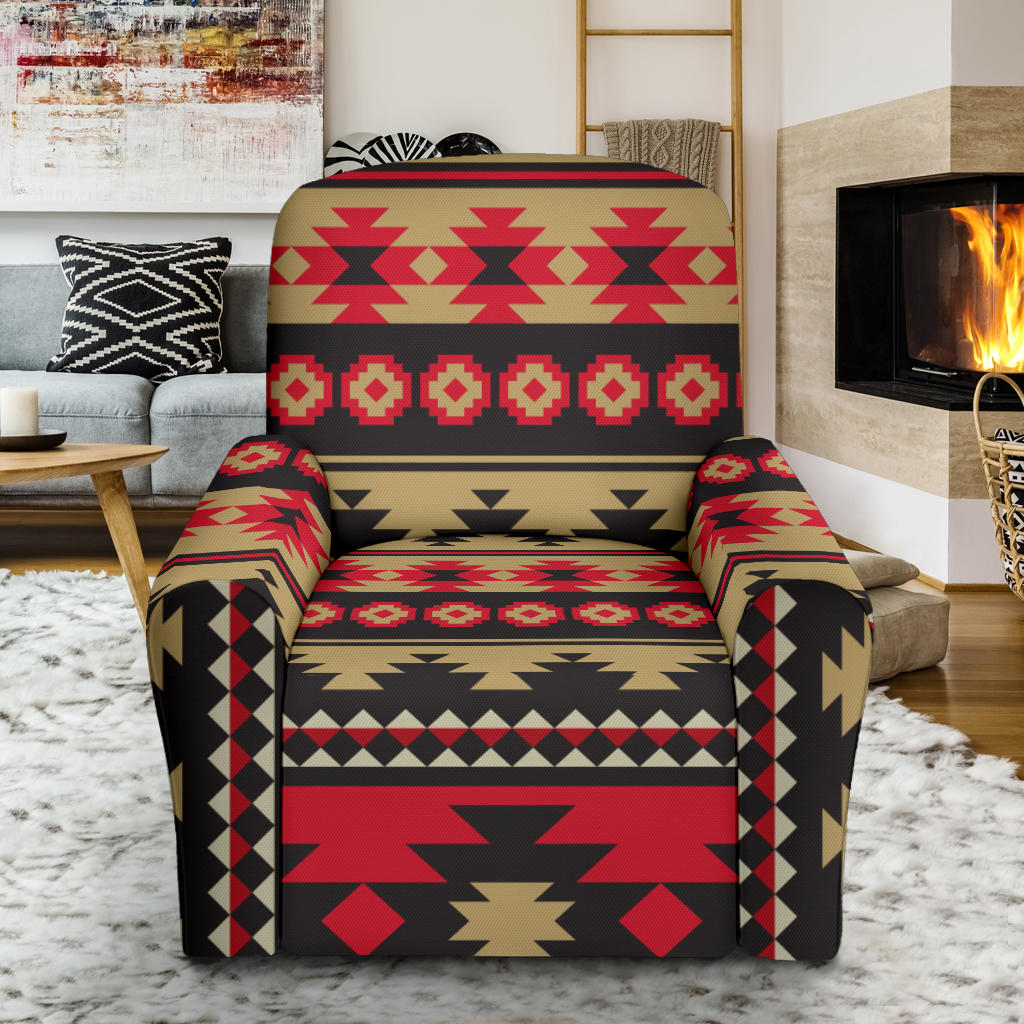Navajo Pattern Print Design A04 Recliner Slipcover with Pocket