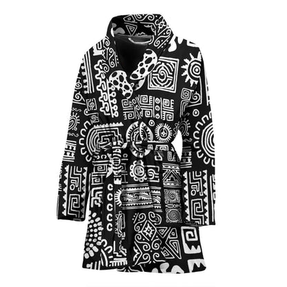 Polynesian Pattern Print Design A02 Women Bathrobe