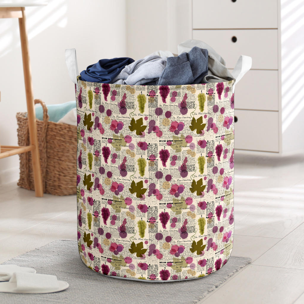 Wine Style Design Print Laundry Basket