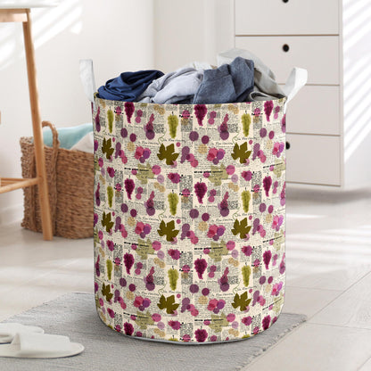 Wine Style Design Print Laundry Basket