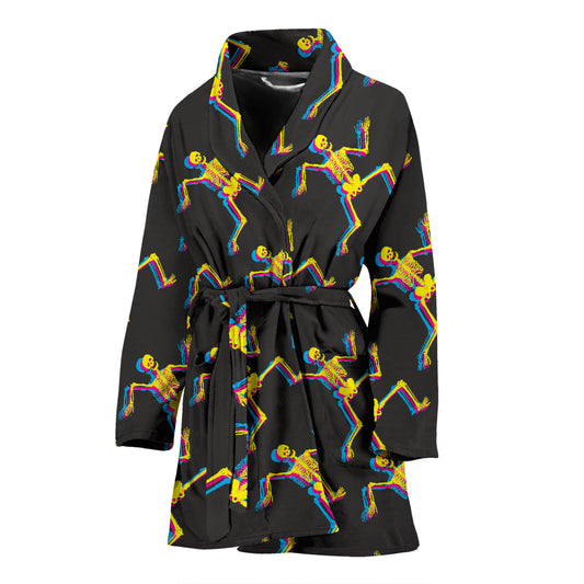 Skeleton Skeleton 3D Print Design LKS301 Women Bathrobe
