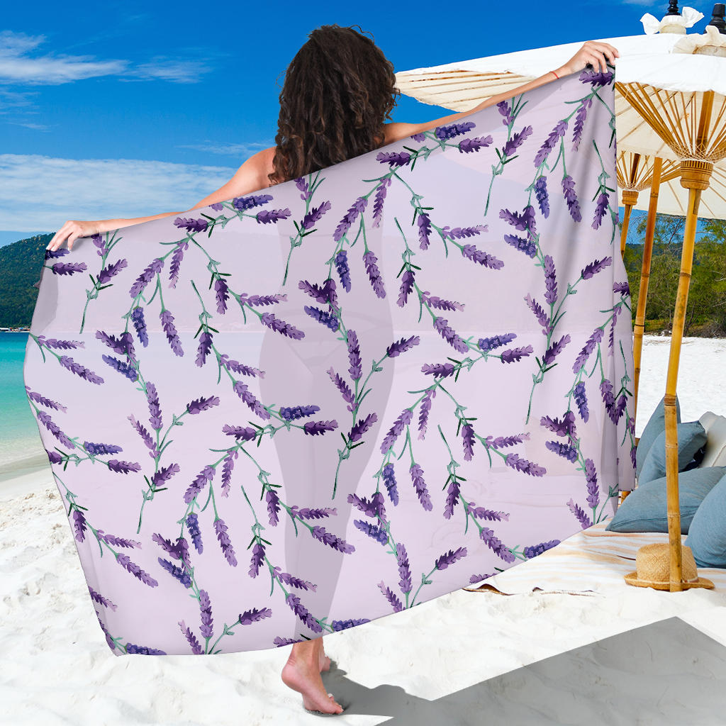 Lavender Pattern Print Design 02 Sarong Pareo Wrap
