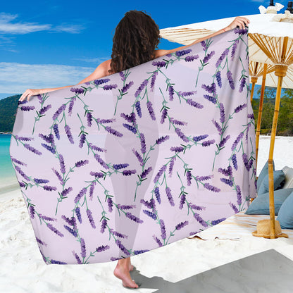 Lavender Pattern Print Design 02 Sarong Pareo Wrap