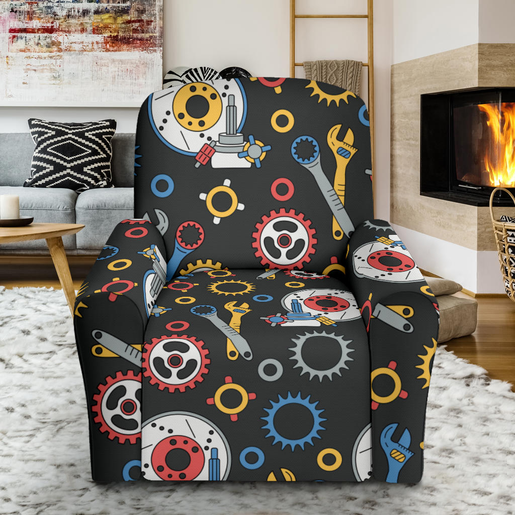 Mechanic Pattern Print Design 01 Recliner Slipcover with Pocket