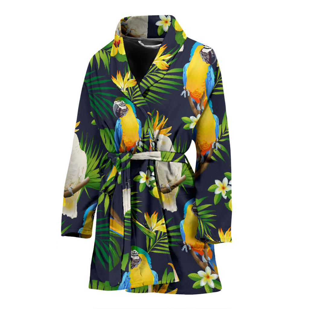 Parrot Pattern Print Design A03 Women Bathrobe