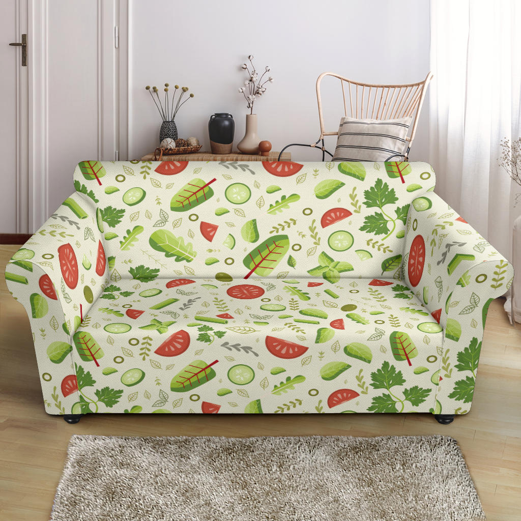 Salad Vegetable Print Design LKS302 Loveseat Couch Slipcover