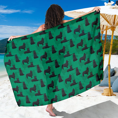 Belgian Sheepdog Pattern Print Design 01 Sarong Pareo Wrap