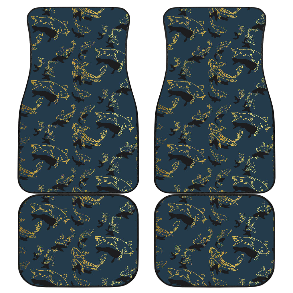 Koi Carp Gold Design Themed Print Car Floor Mats Front Back