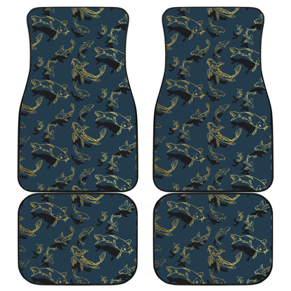 Koi Carp Gold Design Themed Print Car Floor Mats Front Back