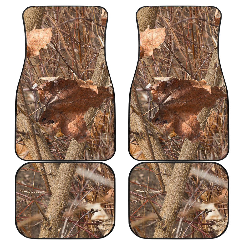 Camo Realistic Tree Forest Autumn Print Car Floor Mats Front Back
