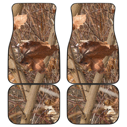Camo Realistic Tree Forest Autumn Print Car Floor Mats Front Back