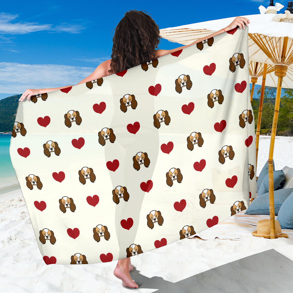 Cavalier King Charles Spaniels Pattern Print Design 01 Sarong Pareo Wrap
