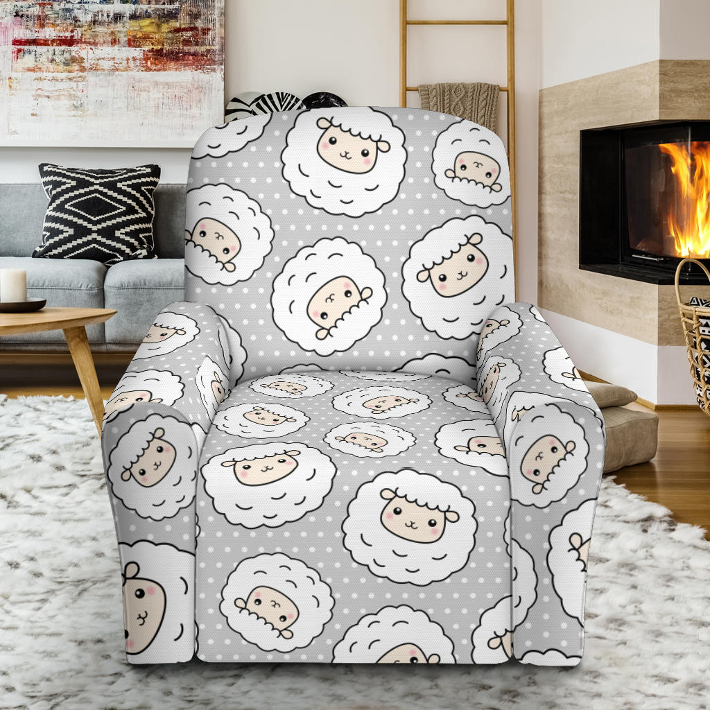 Sheep Print Design LKS401 Recliner Slipcover with Pocket
