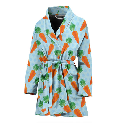 Carrot Pattern Print Design 01 Women Bathrobe